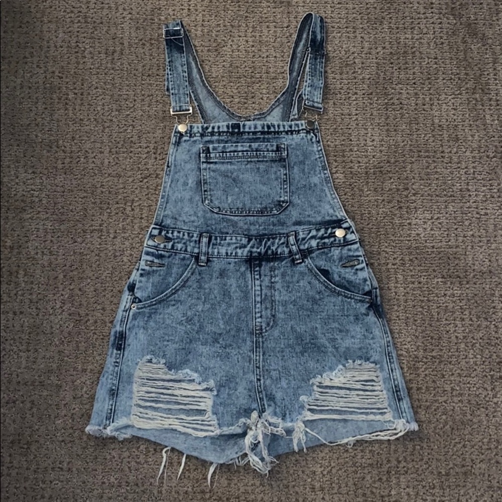 white washed overalls